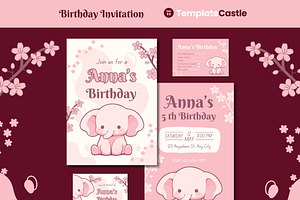 Birthday Party Canva Invitation, a Design Template by TemplateCastleStore