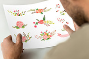 Blossoms - Watercolor floral ClipArt, an Illustration by DigitalCloud (Thumbnail 3 of 3)