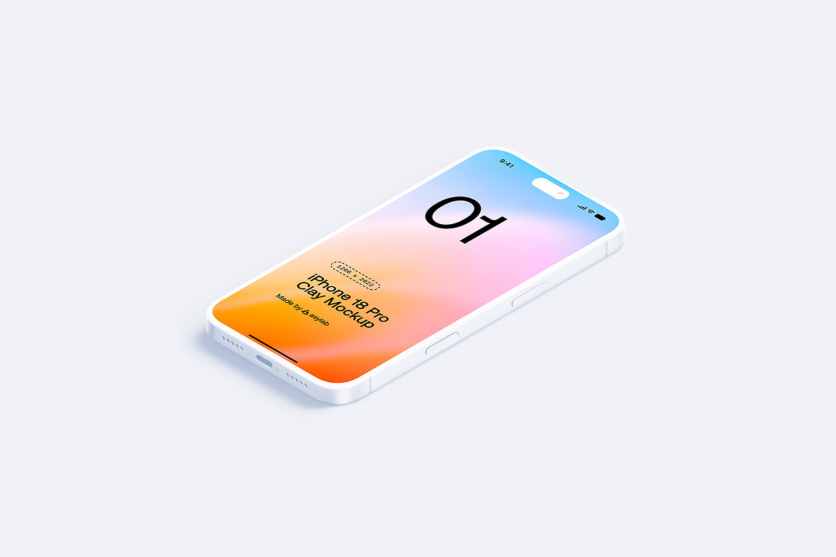 iPhone 18 Pro Clay - 24 Mockups, an iPhone Mockup by Asylab (Photo 27 of 54)