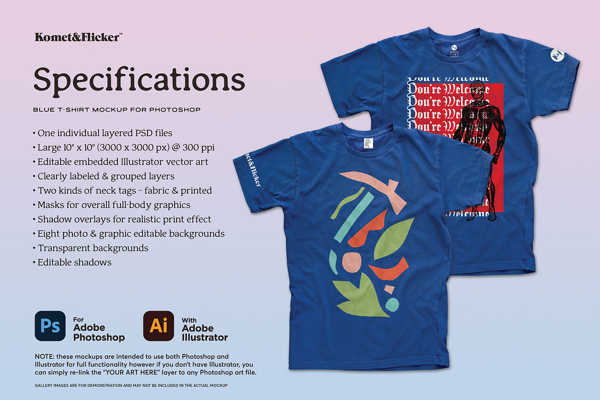 Blue T-shirt Mockup, a Shirt Mockup by Komet & Flicker (Photo 7 of 7)