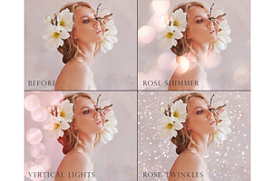 Rose Gold Bokeh Overlays