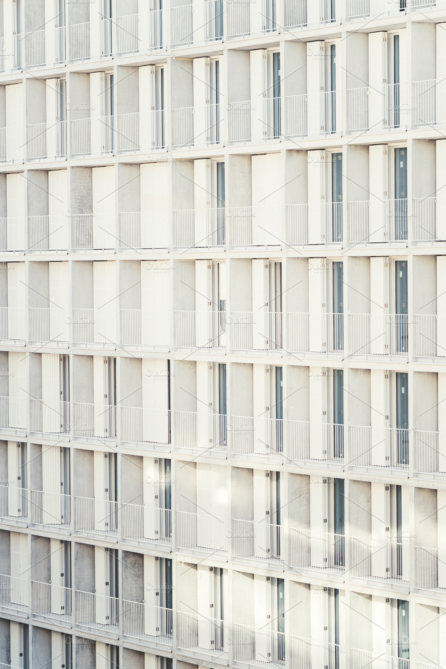 Minimalist white facade pattern, an Architecture Photo by SkyNext
