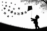 Kids Flying Kite Laser Cut Bundle, an Object Graphic by balal (Thumbnail 9 of 11)