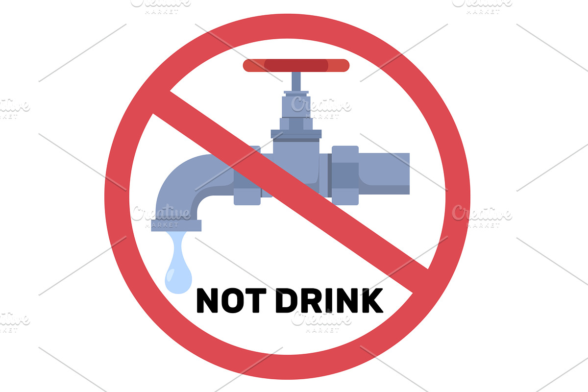 Warning sign with crossed out water, an Object Illustration by Vectorbuum