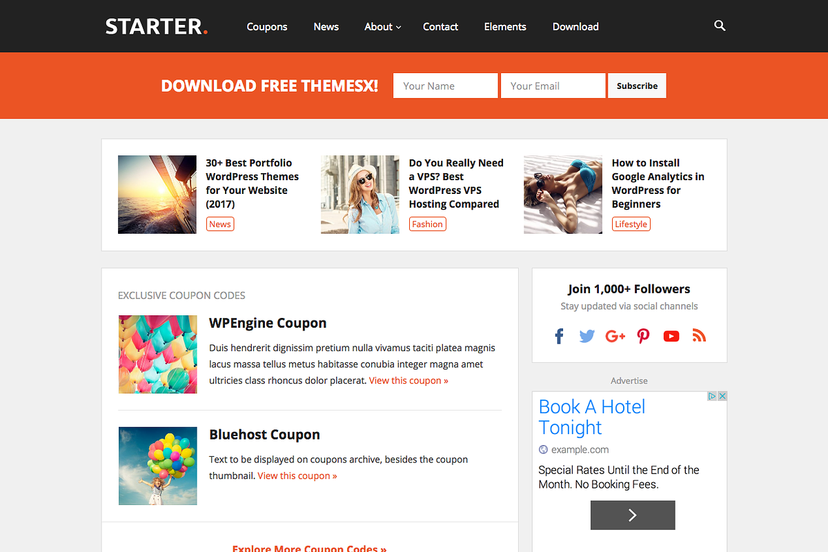 Starter - WP Blog Coupon Theme, a WordPress Template by Happy Themes Shop (Photo 3 of 3)