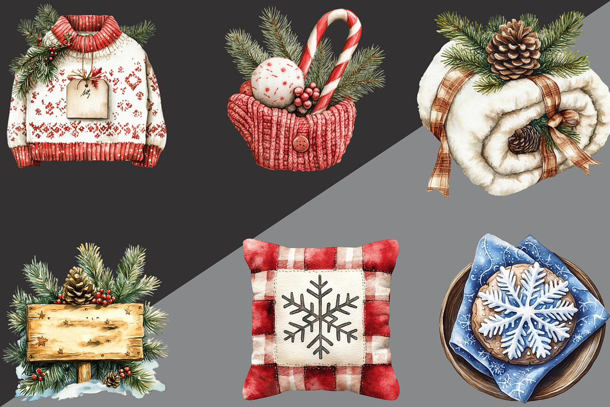 Cozy Christmas Sublimation Clipart, an Illustration by Black Bird Studio (Photo 2 of 6)