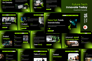 Black Modern Technology - PowerPoint, a Presentation Template by QR Design Studio