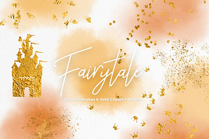 Orange Watercolour Fairytale Clipart