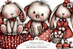 Whimsical Easter Clipart, an Illustration by SinaCreation