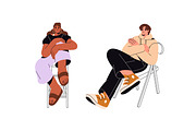 Happy people sitting on chairs set, a Person Illustration by PaperTrident (Thumbnail 4 of 8)