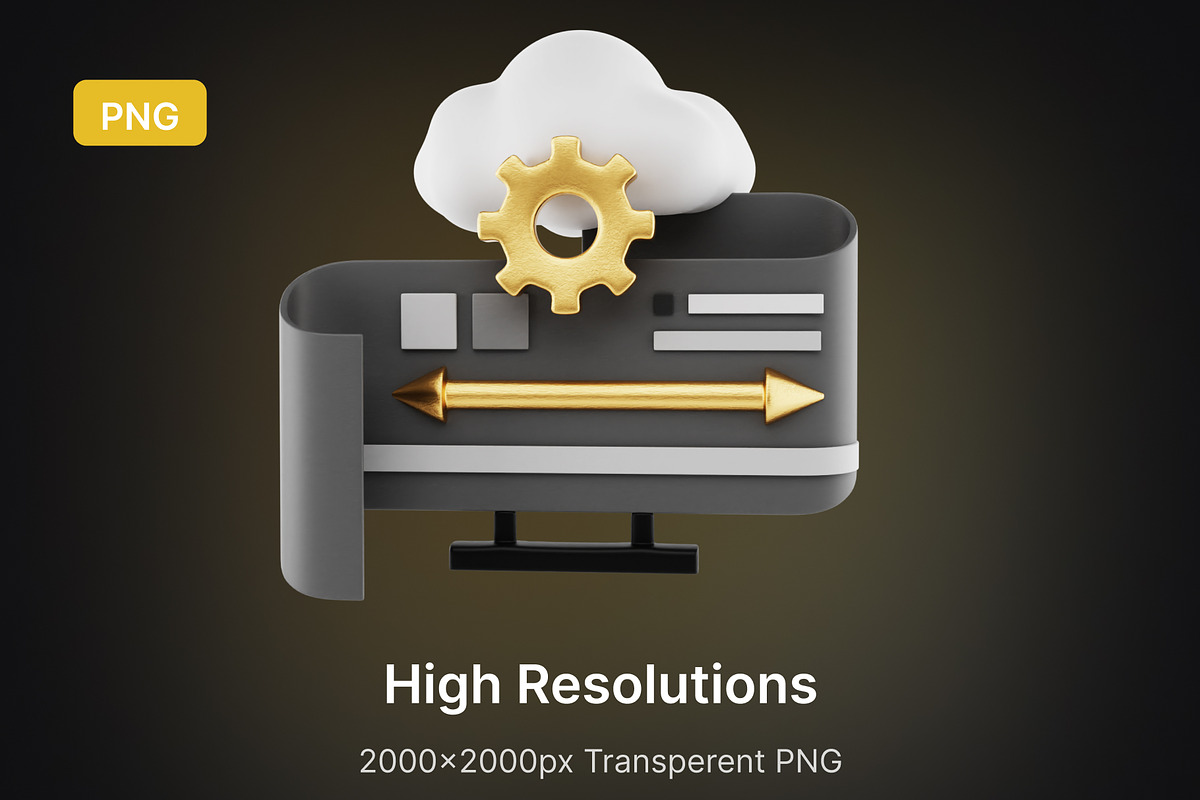BlackGoldV2–Premium 3D Icon for Tech, an Object 3D Model by Iqonic Design (Photo 4 of 6)