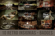 10 Retro Insignias - Badges, an Object Graphic by Cruzine (Thumbnail 1 of 5)
