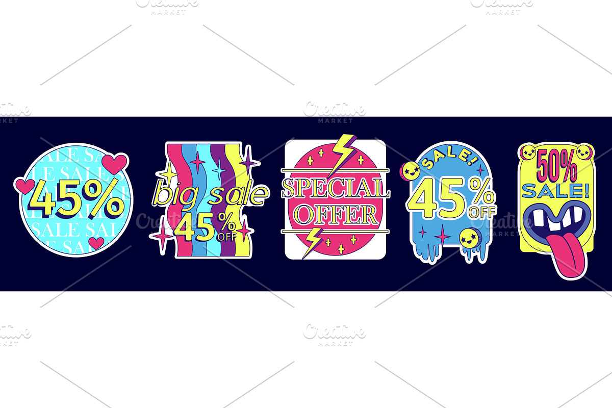 Y2k sale sticker set with retro, an Object Illustration by art PVP - market