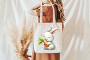 Happy Eater Bunny Clipart, an Animal Illustration by designcity5 (Thumbnail 5 of 5)