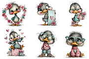 quirky valentine day duck clipart, an Illustration by CreationArt (Thumbnail 5 of 5)