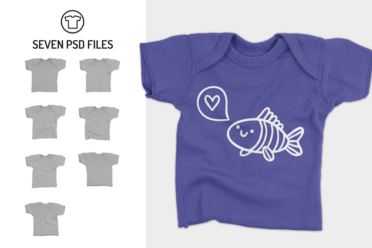 Infant Lap Shoulder T-Shirt Mockups, a Shirt Mockup by GraphicHero (Photo 2 of 6)