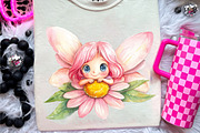 Watercolor Magical Garden Pink Fairi, an Illustration by CreationArt (Thumbnail 9 of 9)