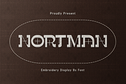 Nortman - Embroidery Display BX Font, a Sans Serif Font by overlaytemplates (Thumbnail 1 of 5)