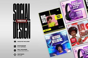 5 creative social media post design, a Social Media Template by graphic bakers