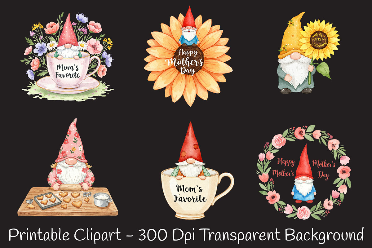 Mother's Day Gnome Sublimation Png, an Illustration by RobertsArt (Photo 3 of 7)