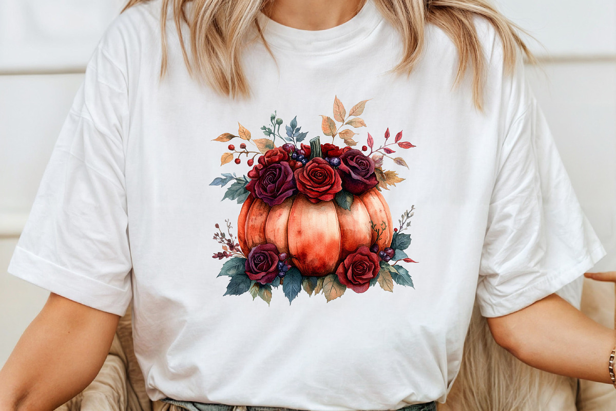 Watercolor Autumn Flower Pumpkin PNG, an Illustration by Pixels.Craft (Photo 5 of 7)