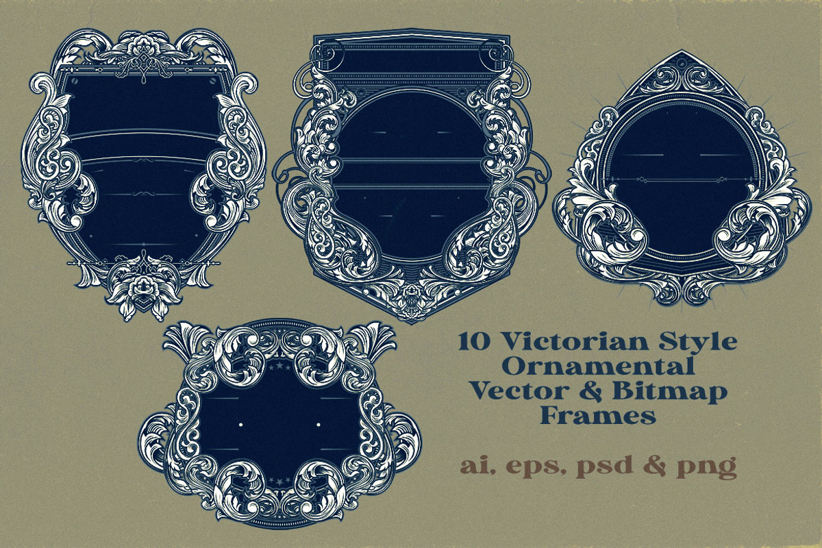 10 Frames Vol.8 - Victorian Ornament, a Background Graphic by Cruzine (Photo 6 of 8)