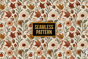 Cottagecore Autumn Embroidery Paper, a Pattern Graphic by Creative Store (Thumbnail 4 of 5)