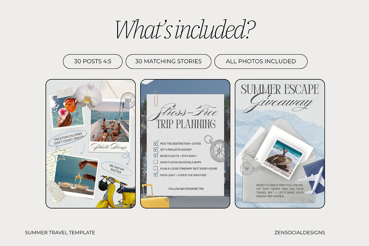 Summer Travel Instagram Templates preview 4
