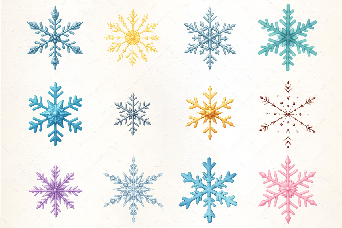 Festive Snowflake Pattern Clipart, an Illustration by CrexoraLab (Photo 2 of 5)