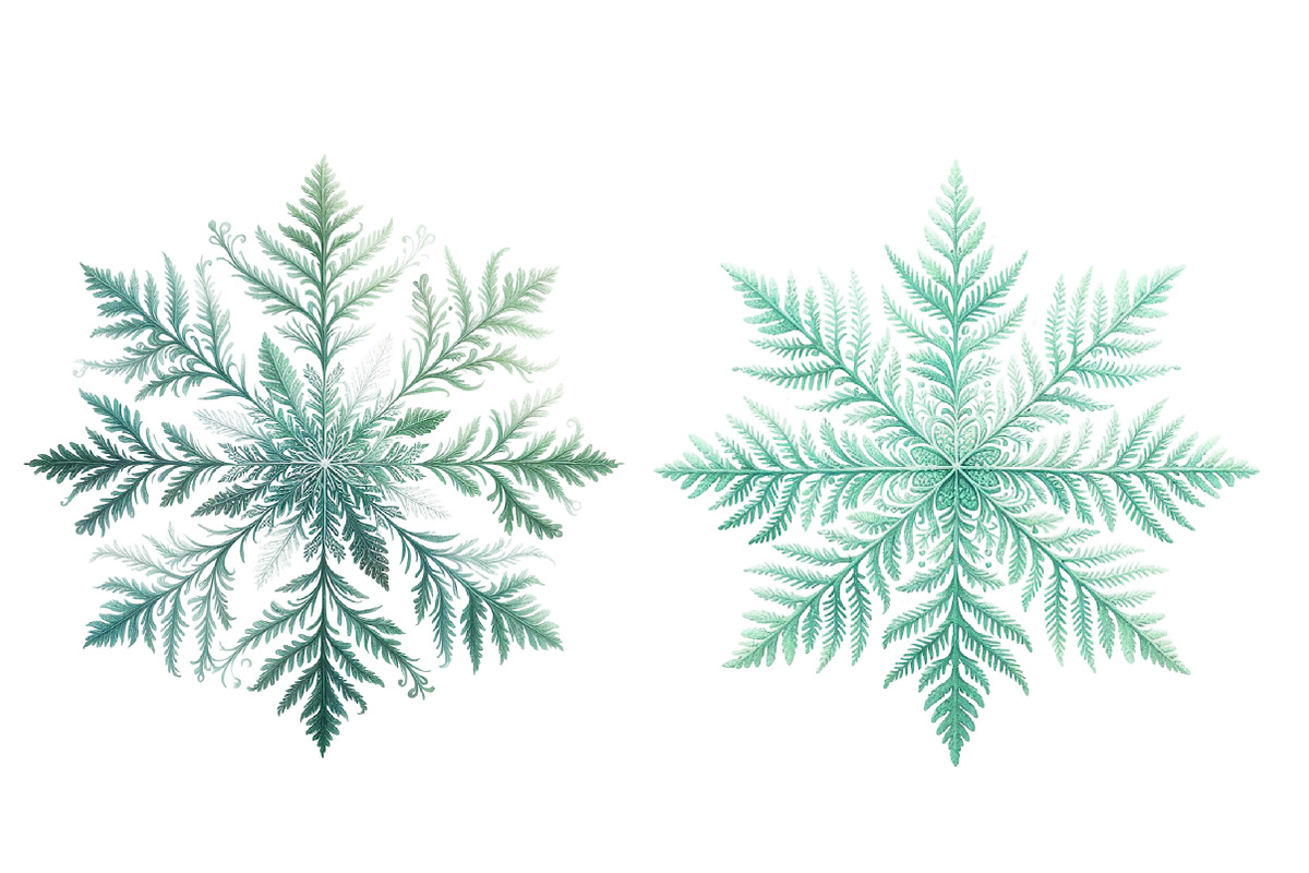 Watercolor Pastel Snowflakes, an Illustration by Designworld (Photo 5 of 5)