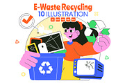 10 E-Waste Recycling Illustration, a Person Illustration by denayunebgt (Thumbnail 1 of 4)