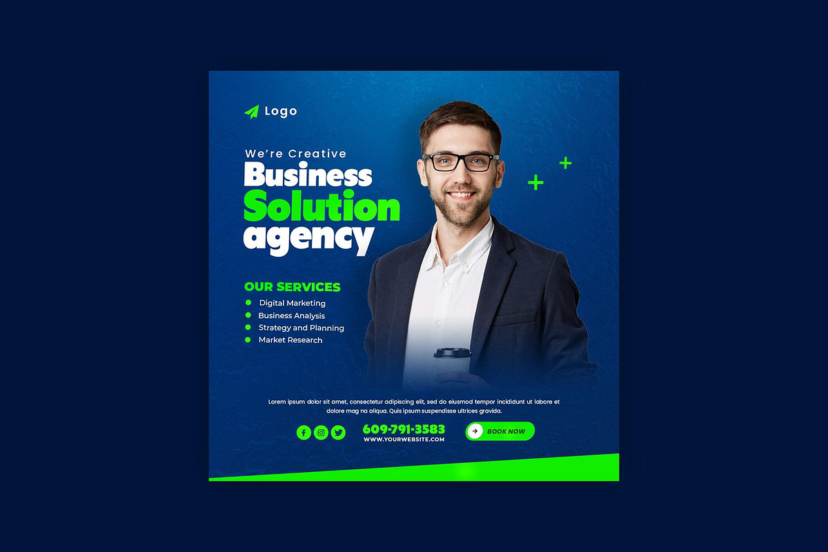 Marketing Template For Social Media, a Social Media Template by Saman Osama