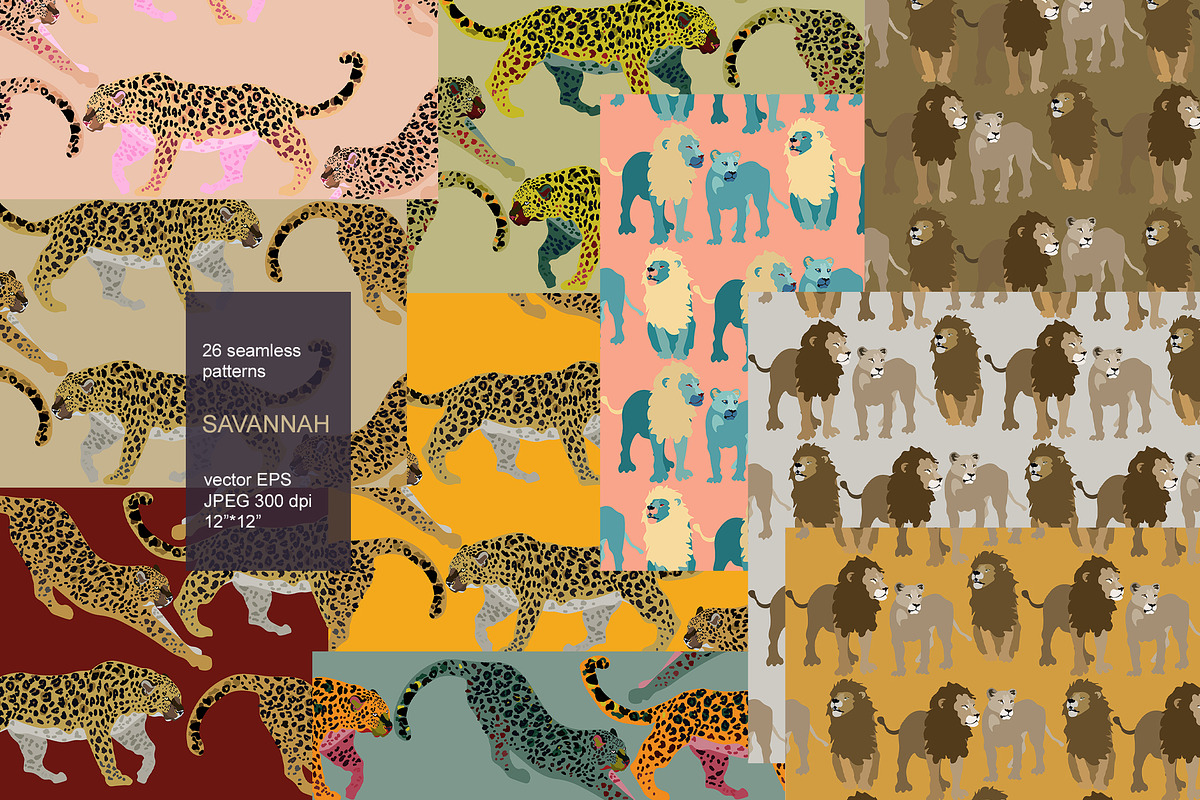 Animals seamless vector pack, a Pattern Graphic by PatternsBlooming (Photo 10 of 10)