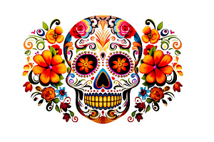 Dia de los Muertos. Mexican sugar skull. Generative Ai, a Photo by Ales Munt