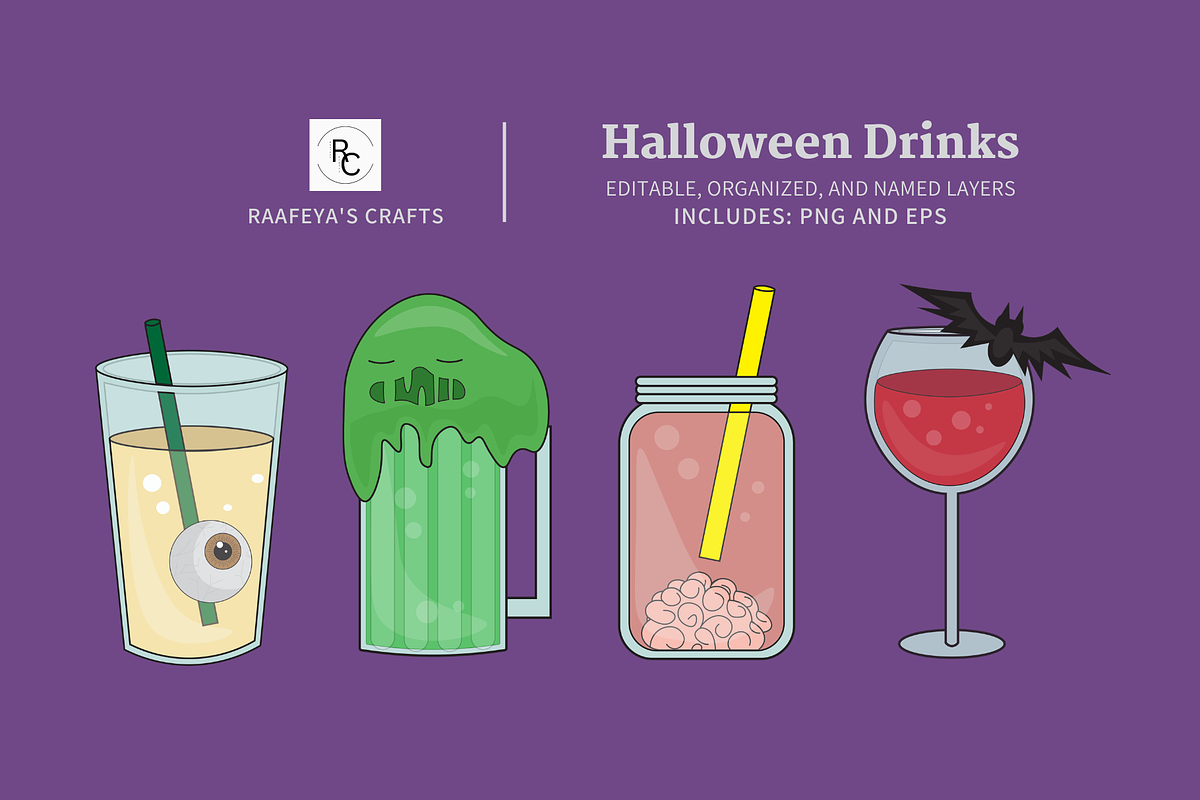 Halloween Drinks - 4, a Seasonal Illustration by Raafeya's Crafts (Photo 1 of 4)