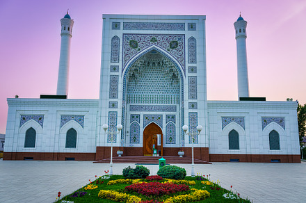 The Minor Mosque covered with white marble in the center of Tash, an Architecture Photo by Eugene_Photo