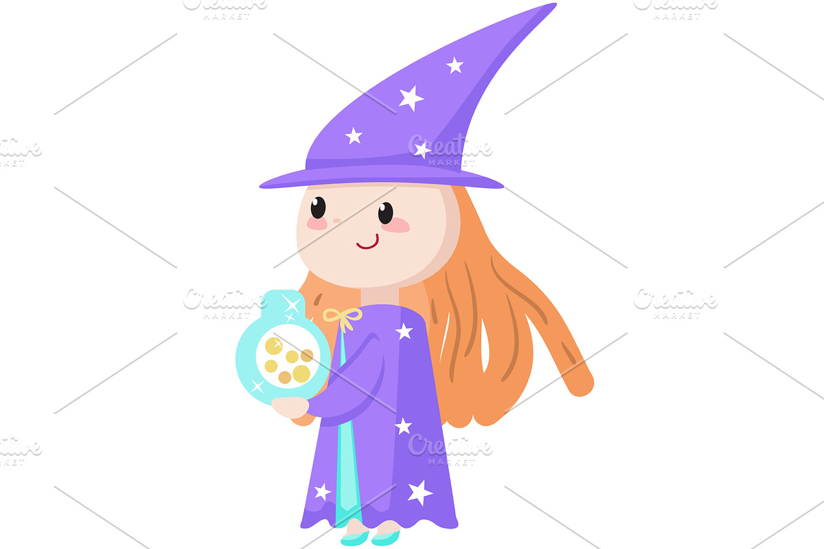 Cute enchantress with magic potion, a Person Illustration by SiberianArt