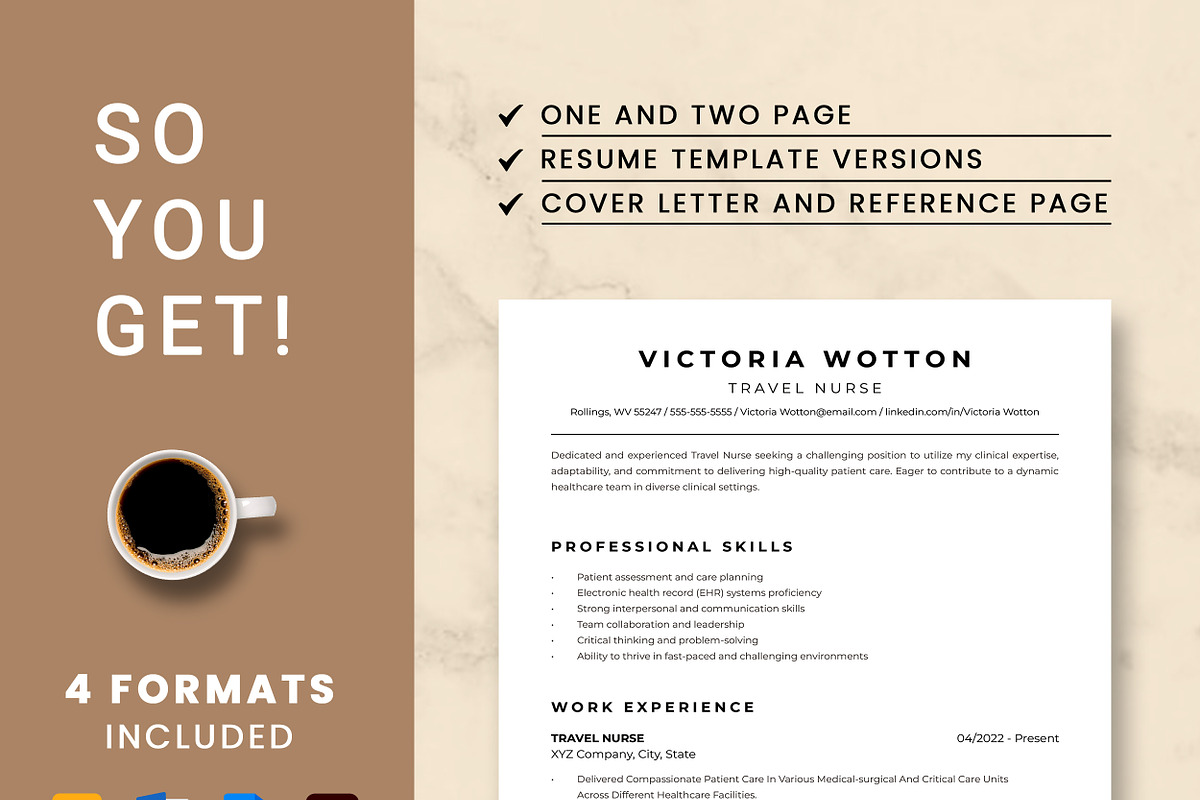 Travel Nurse Resume Template preview 8