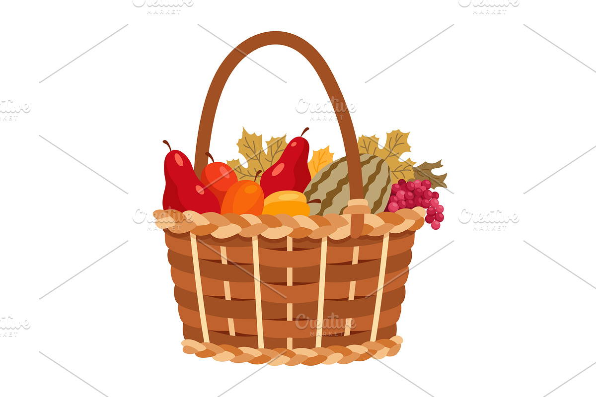 Basket autumn harvest icon. Grocery, a Food Illustration by the8monkey