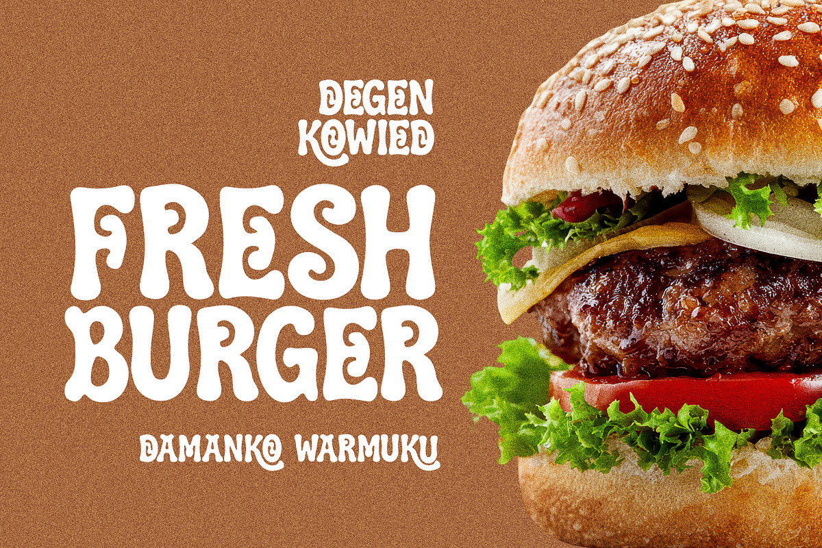 Degen Kowied Playful Chunky Font, a Sans Serif Font by Maulana Creative (Photo 7 of 7)