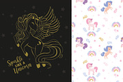 Unicorn pattern.T shirt graphic, an Animal Illustration by StudioLondon (Thumbnail 1 of 3)