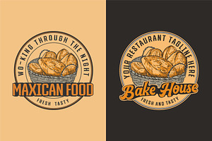 Bake house vintage hand-drawn logo, a Branding & Logo Template by Billah Hub