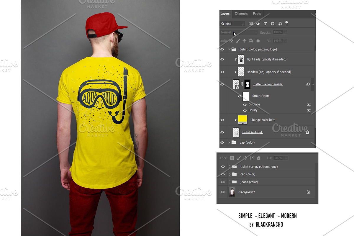 T-shirt mockup (front and back) # 2, a Shirt Mockup by Arfis (Photo 5 of 6)