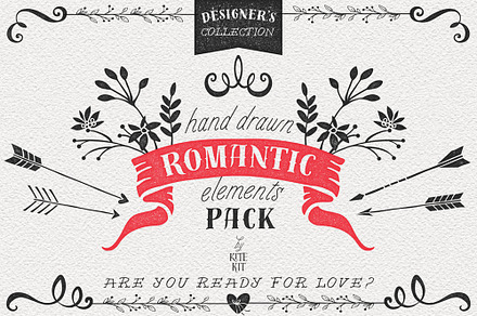 Hand Drawn Romantic Decoration Pack