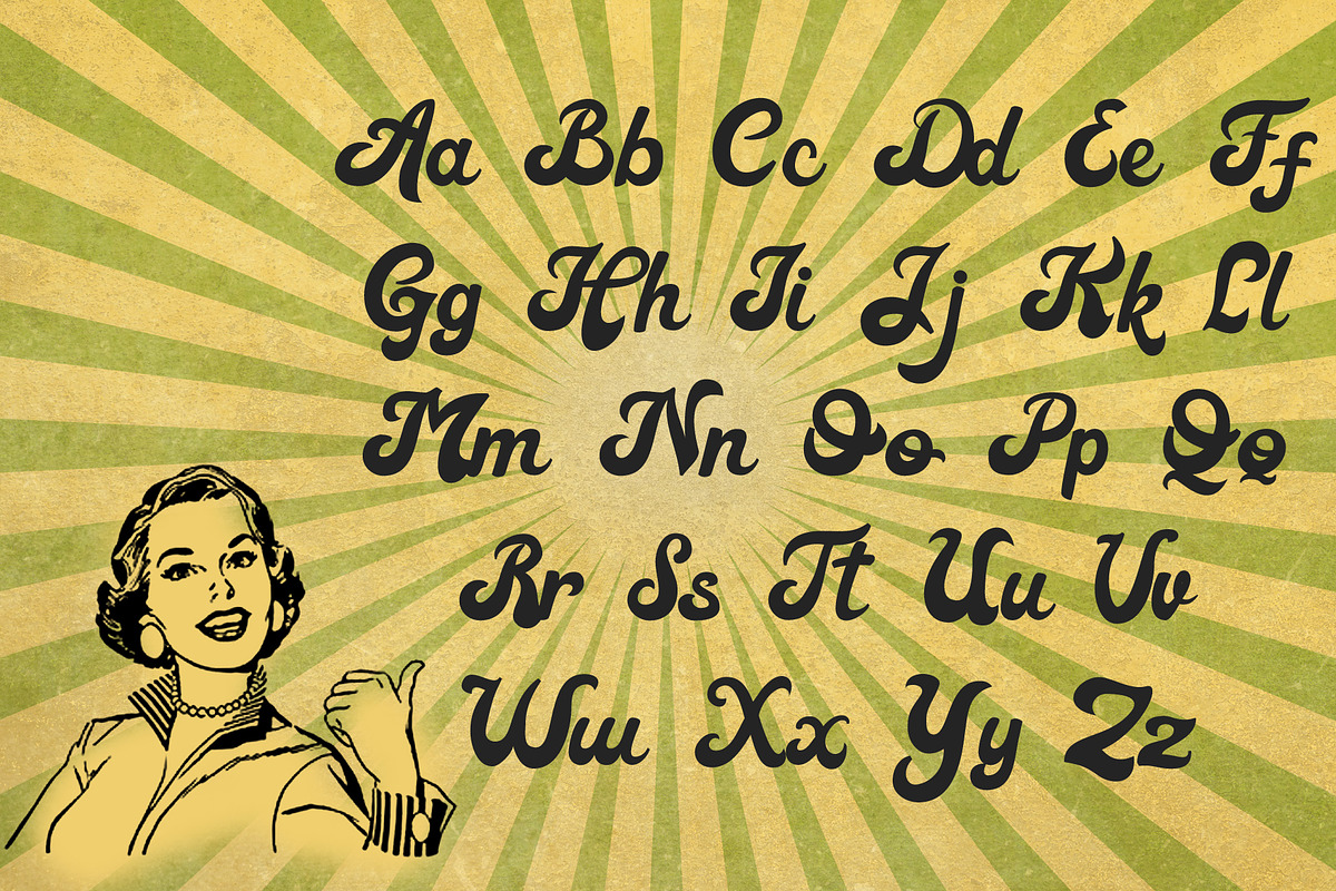 Retrovert Vintage Font Groovy Script preview 3