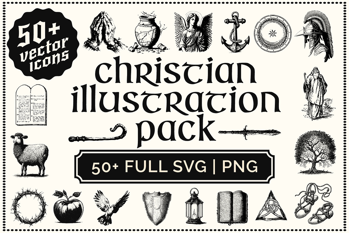 Christian Illustration Vector Pack, a Solid Icon by Vincit Design Co. (Photo 1 of 6)