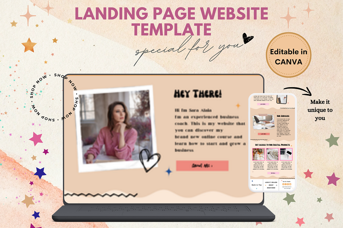 Simple Landing Page Website Coaching, a Landing Page Template by bellaROSEworkshop (Photo 2 of 10)