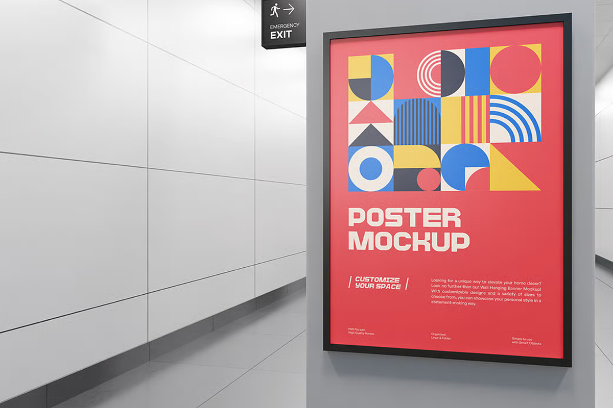 Hanging Poster Mockup, an Advertising Mockup by graphicsauce (Photo 3 of 4)
