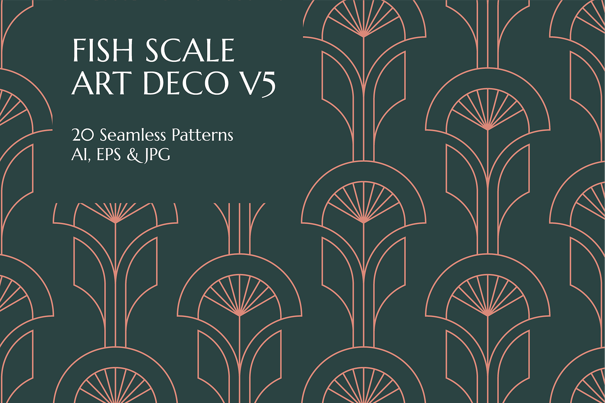 FishScale ArtDeco Patterns V5, a Pattern Graphic by Firowerk (Photo 5 of 7)