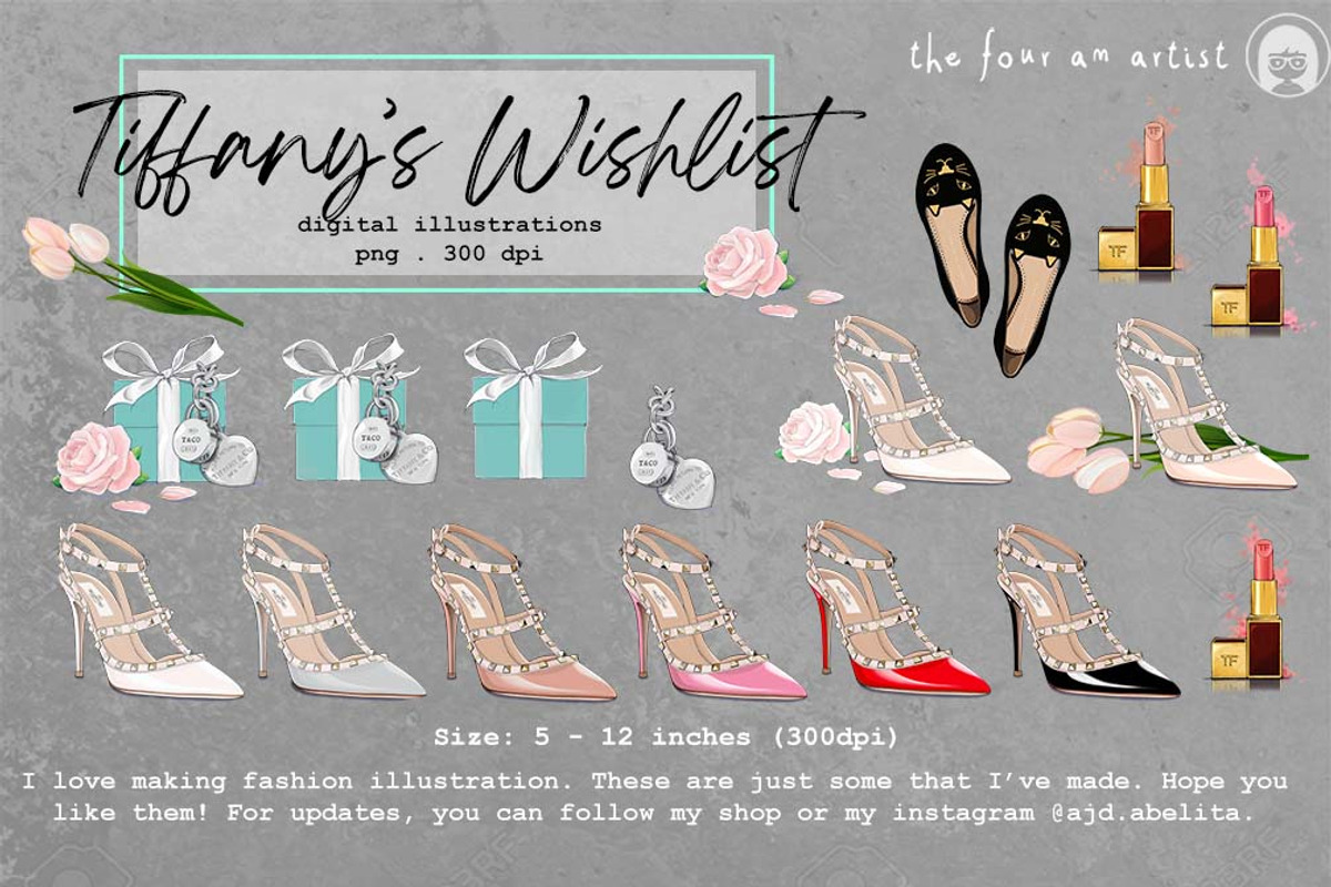 Tiffany's Wishlist Illustrations, a Graphic by AJDA ART (Photo 3 of 4)